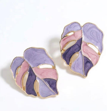 Lilac muse leaf earrings
