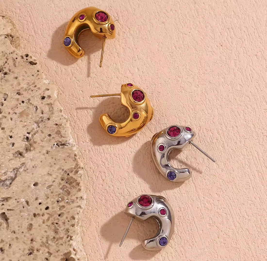 Abstract Aura Hoops